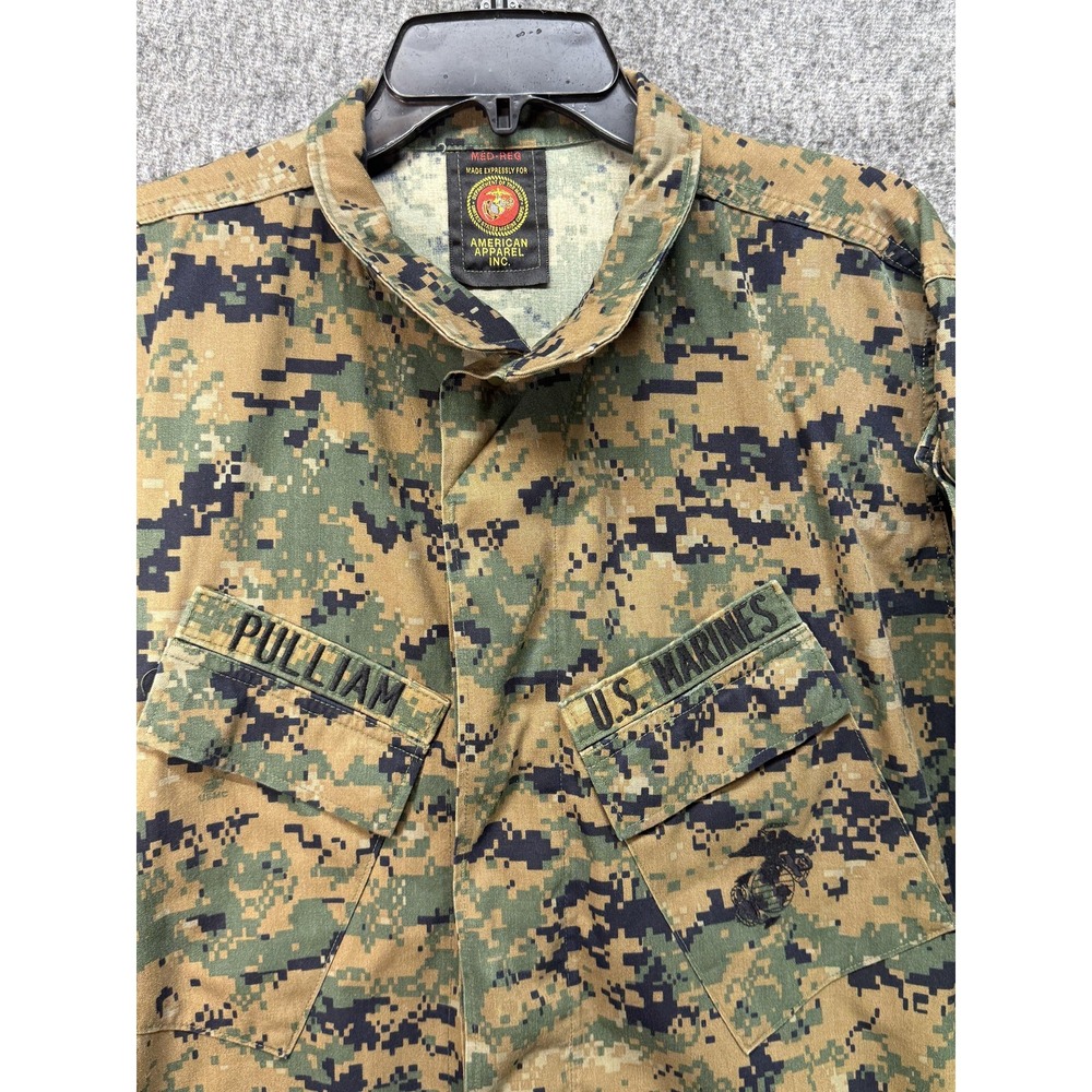 US Marines Shirt Mens Medium Regular Woodland MARPAT Camouflage Permethrin MCCUU - Picture 2 of 16
